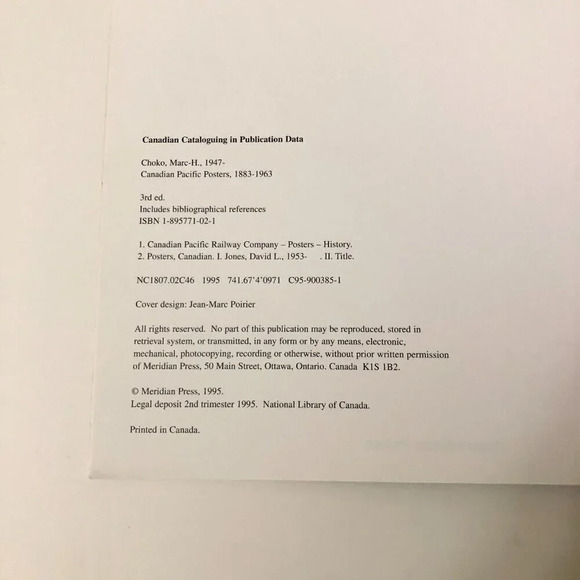 1995  Canadian Pacific Posters 1883 - 1963 By Choko and Jones Book - Picture 9 of 16